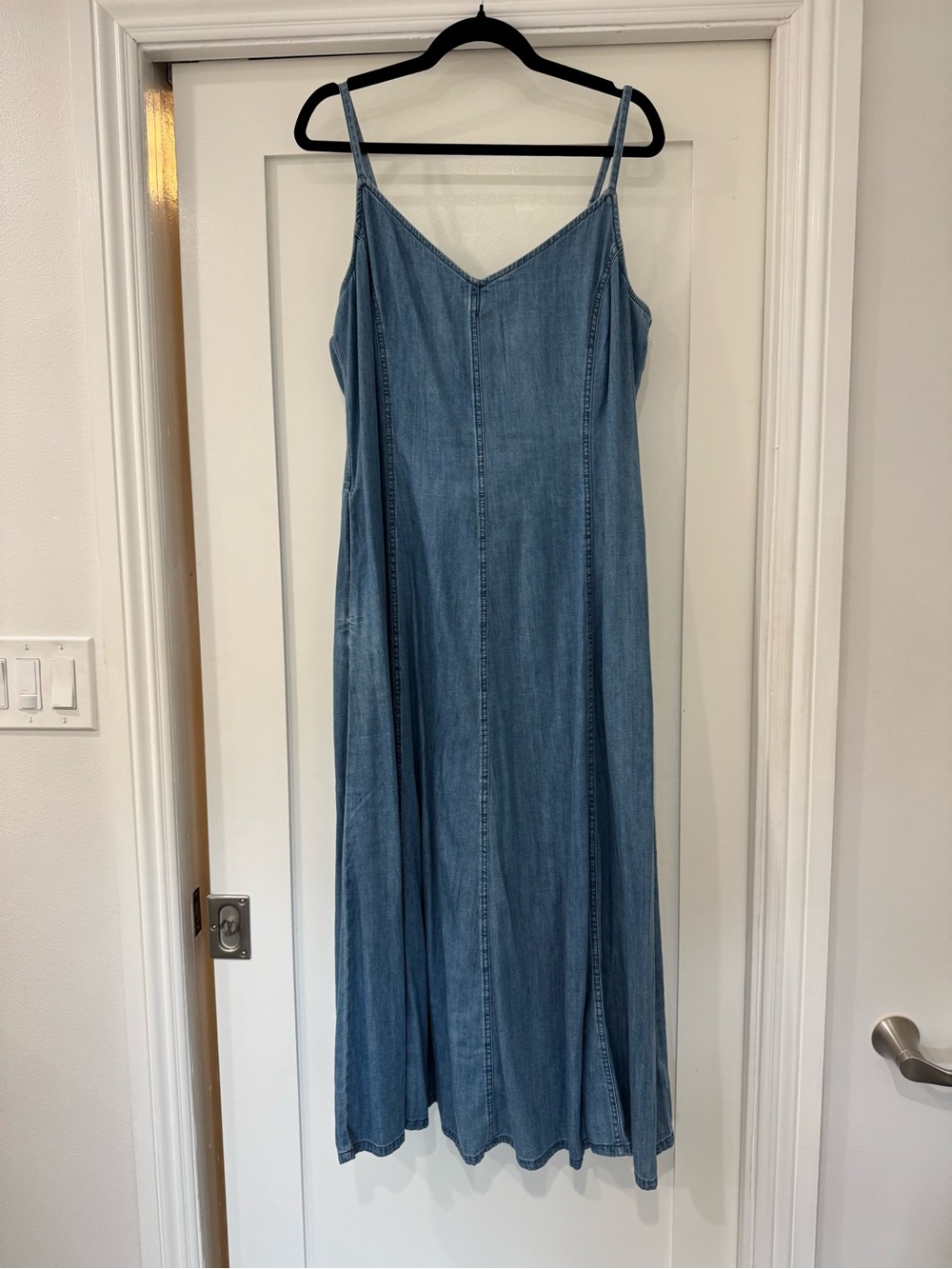 GAP Light Wash Denim Slip Maxi Dress